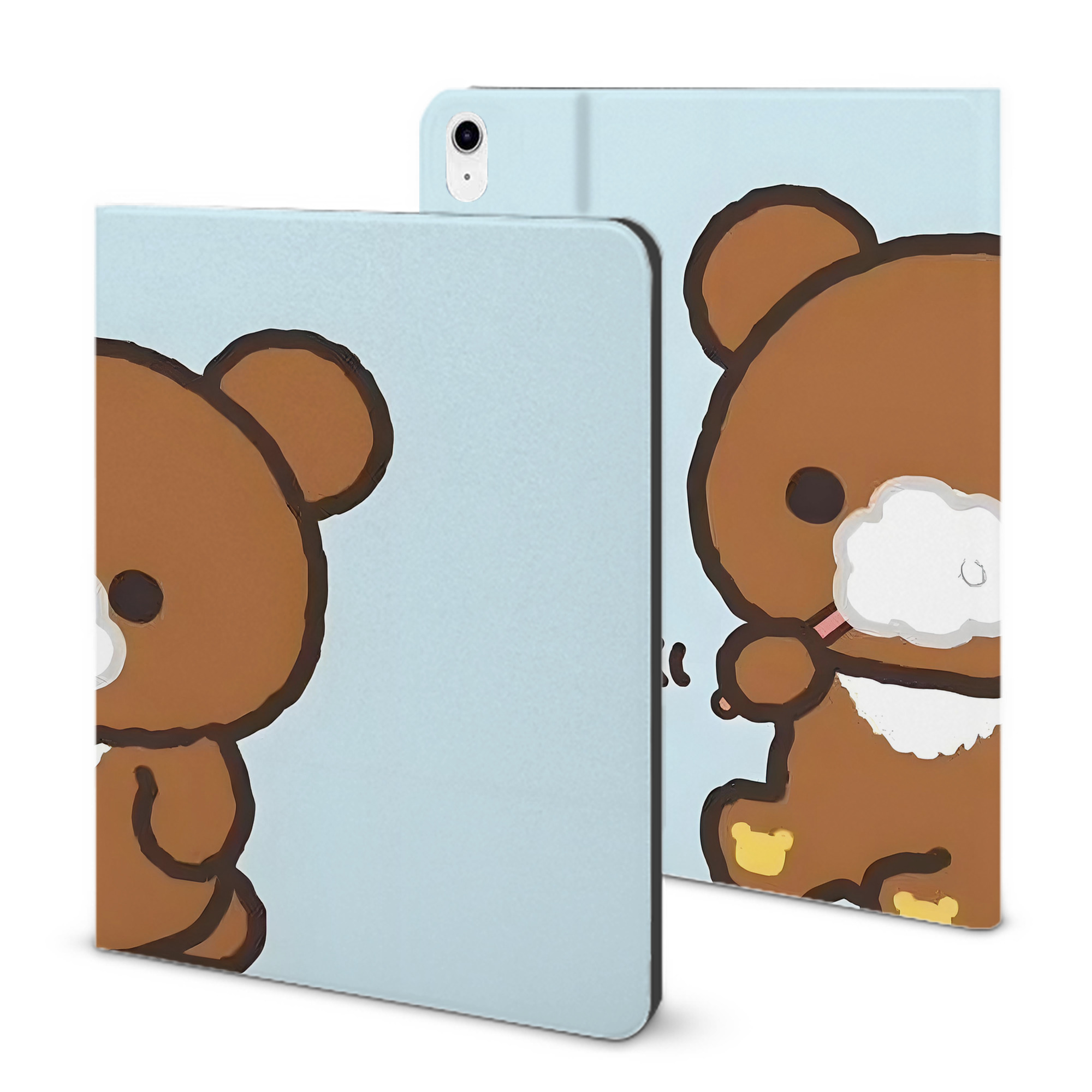 （画像用） リラックマ リラックマ キイロイトリ Rilakkuma Korilakkuma Kiiroitori IPad ケース ブック型 PUレザー TPU 耐衝撃 軽量 薄型 ペン収納なし 全面保護 IPad 各モデル対応